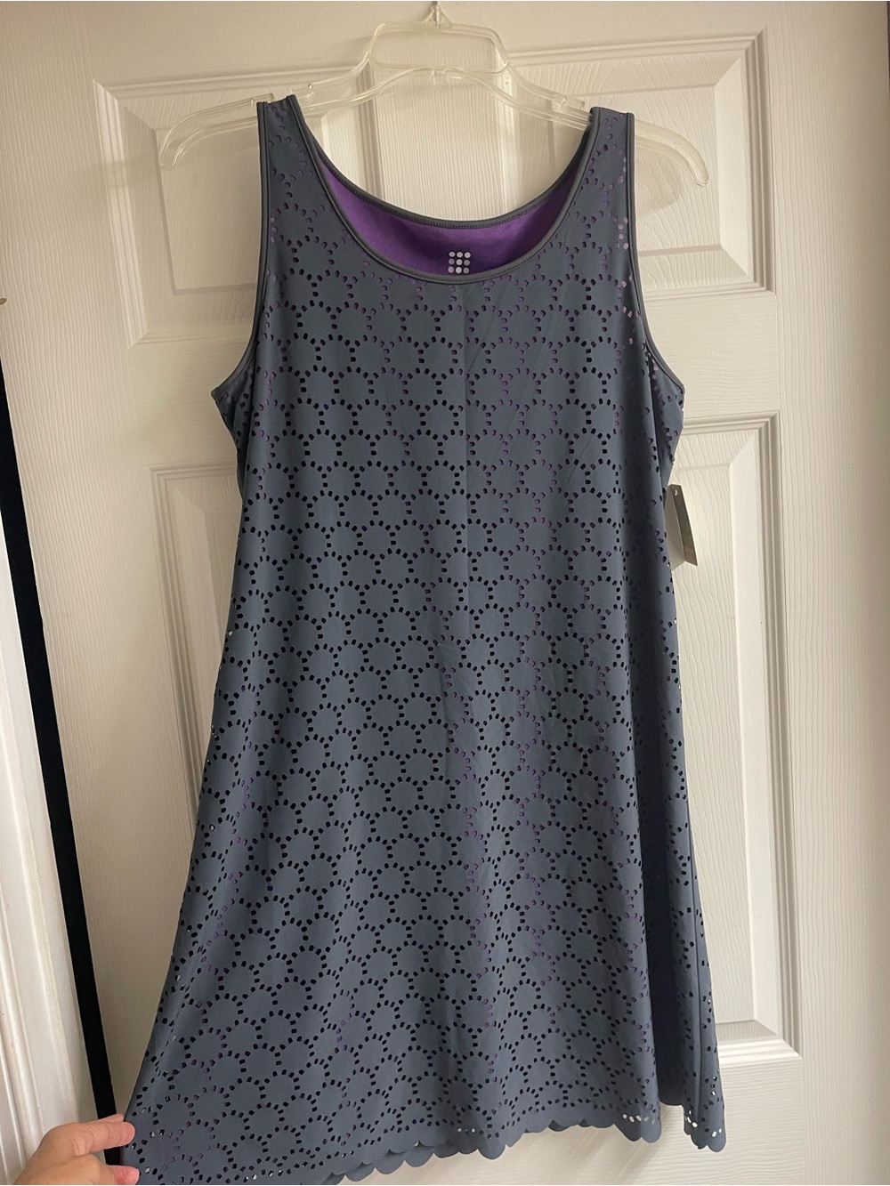 NWT Title Nine Gray Dress with Purple Lining